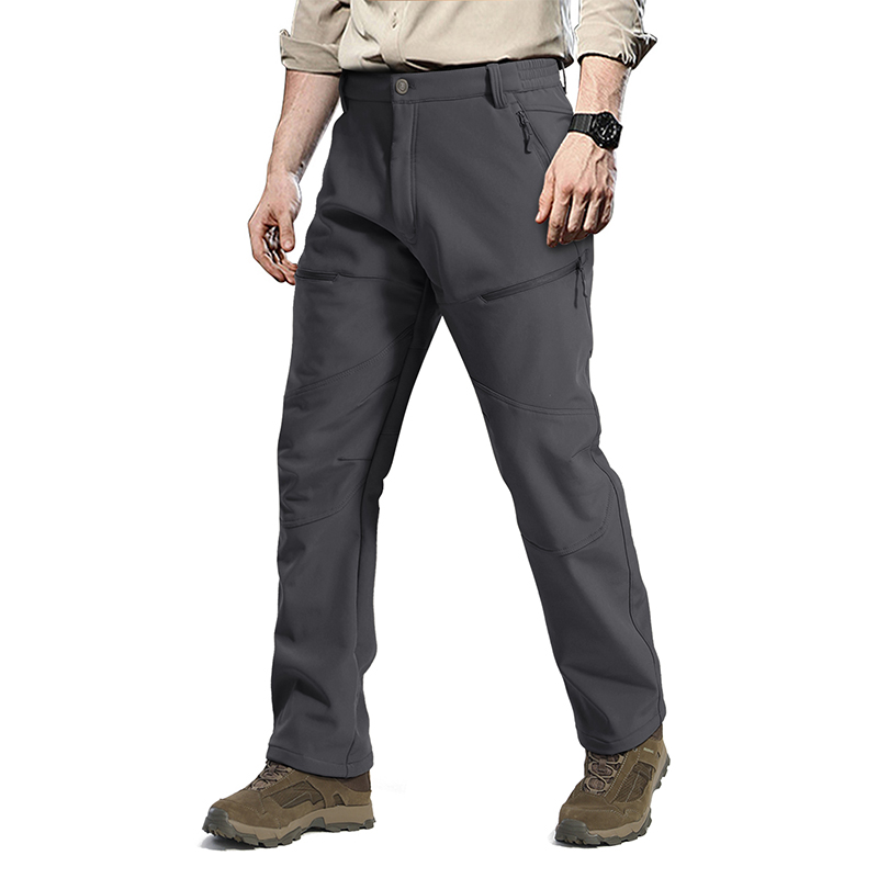 OEM Wholesale Camping Fishing Fleece Outdoor Softshell Pants Trousers with Zipper Pocket, Trekking Pants, Garment Manufactor